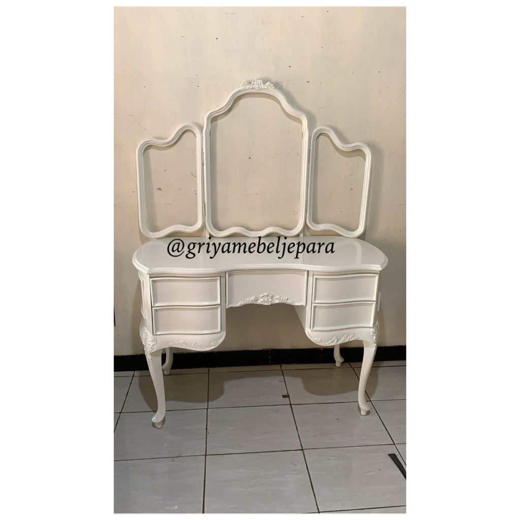 meja rias classic duco putih