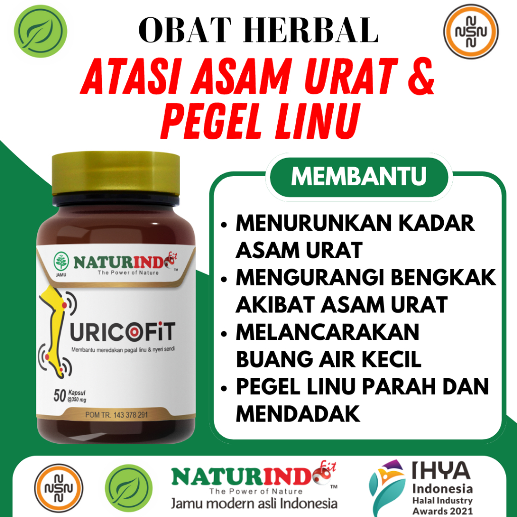 URICOFIT Obat Asam Urat Dan Kolesterol Nyeri Sendi Jamu Herbal Asam Urat Rematik Dan Flu Tulang