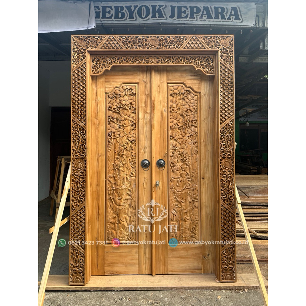pintu gebyok ukir minimalis terbaik | gebyok minimalis | gebyok jepara | gebyok