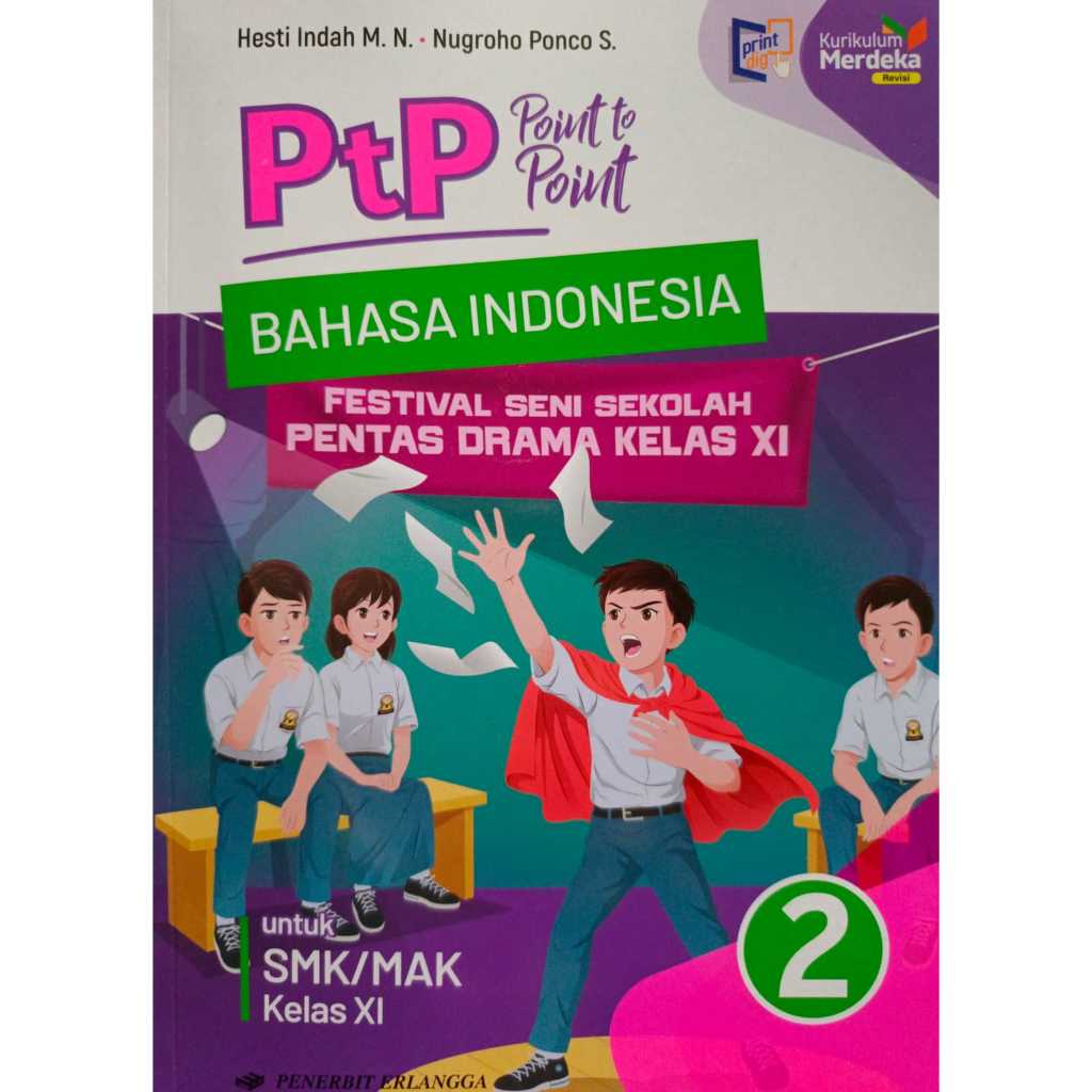 Ori Buku PTP Bahasa Indonesia Kelas 11 SMK/MAK Penerbit Erlangga