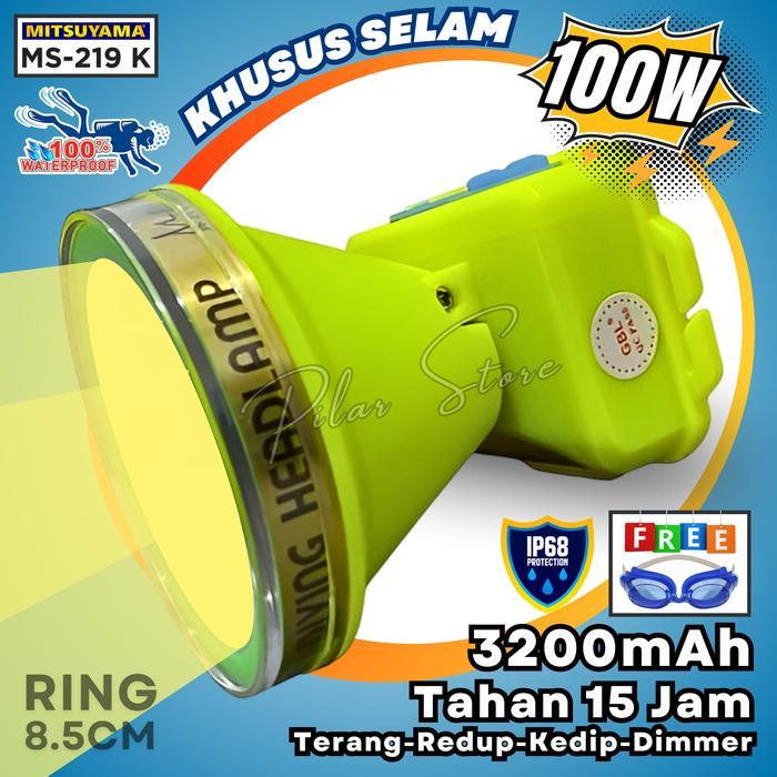 Mitsuyama MS-219K Senter Kepala Selam Diving 100 Watt