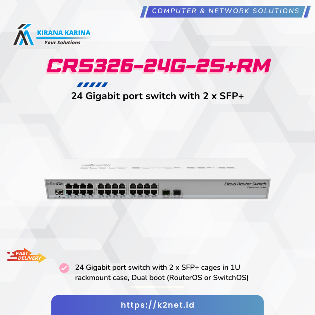Mikrotik CRS326-24G-2S+RM | CRS 326 24G 2S+RM