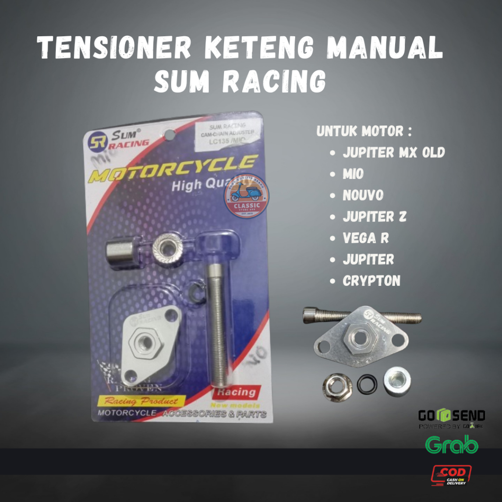 Tensioner Keteng Manual SUM Racing untuk Mio, Nouvo, Jupiter MX, Vega R, Jupiter Z, Crypton