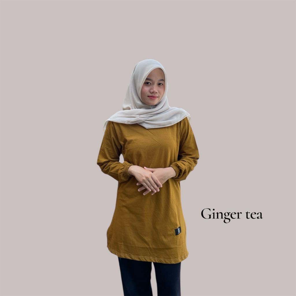 Baru atasan tunik jumbo warna ginger tea cotton combed 24s premium LD 130