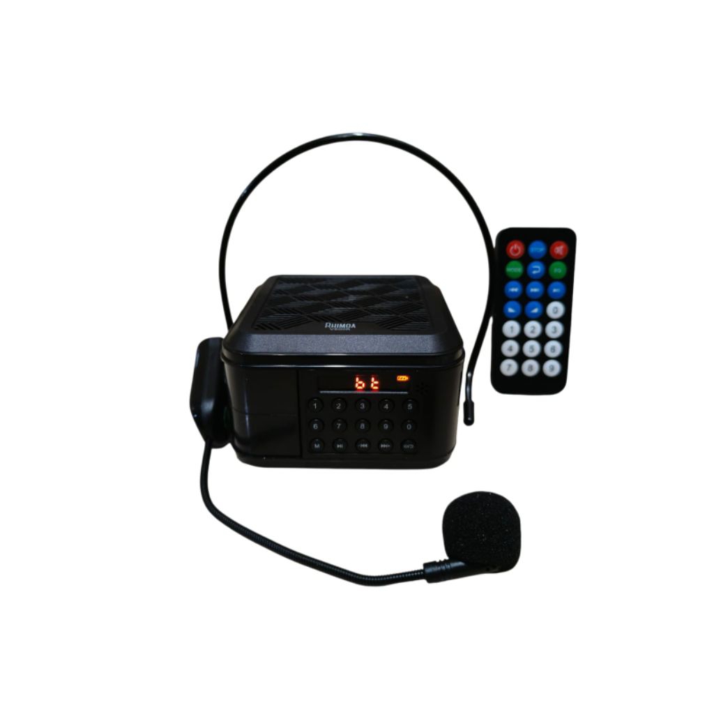Speaker rhimoa v600 k with mic microphone wireless headset anak belajar Alquran audio MP3 tp600 blue