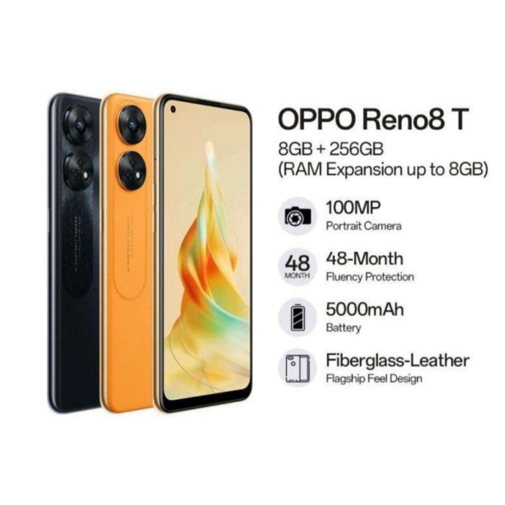 HP OPPO RENO 8T 8/256 GB - OPPO RENO 8 T RAM 8GB ROM 256GB GARANSI RESMI OPPO