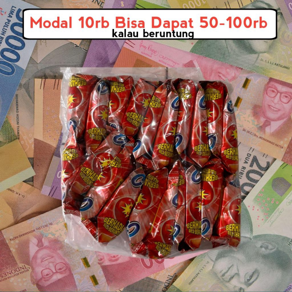 Snack ciki cinta isi 10 bungkus  jika beruntung mendapatkan  hadiah uang dan emas