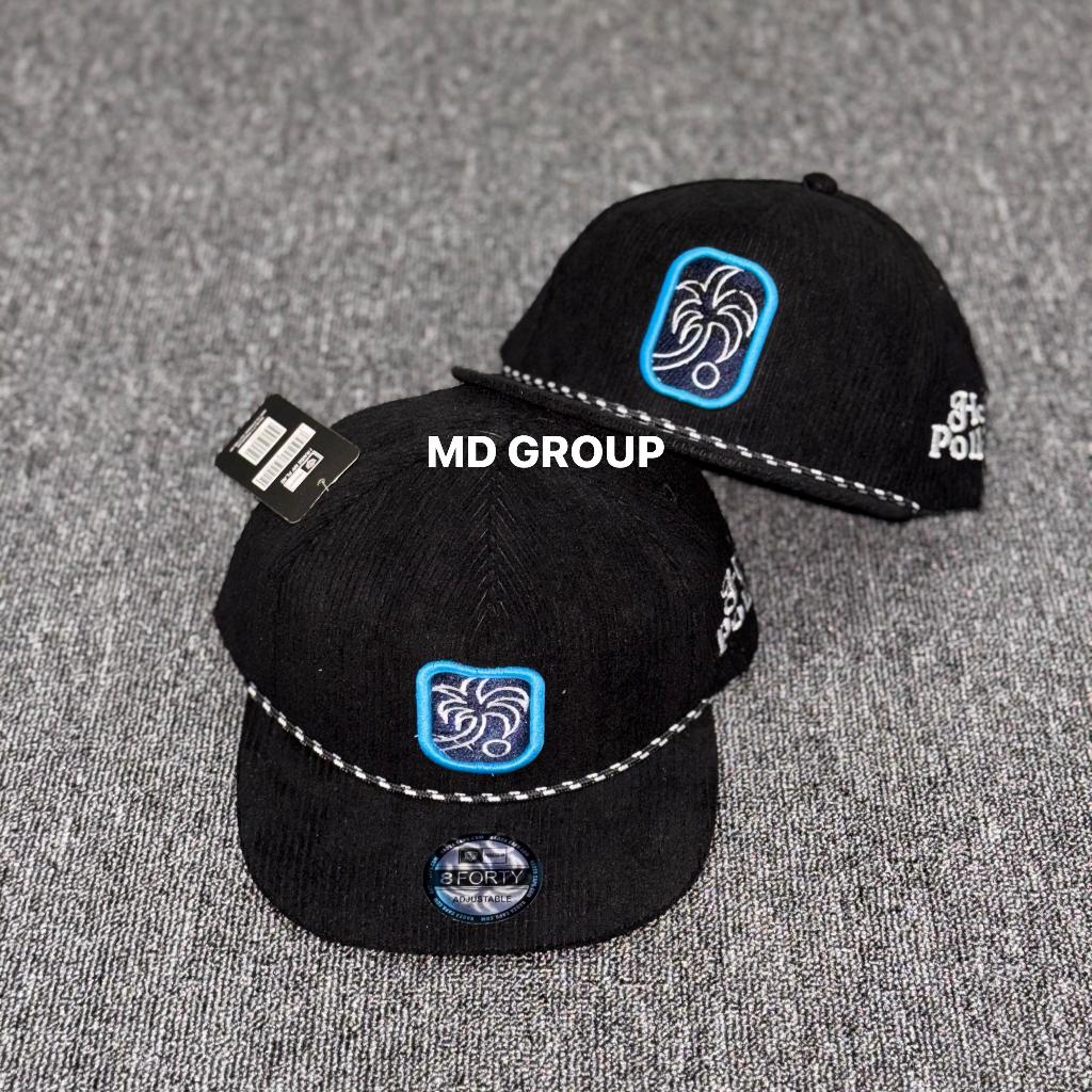 Rope Hat - Topi Snapback Rope Hat Black Caps Cococnut Hoi Polloy Aesthetic Unisex Corduroy COD