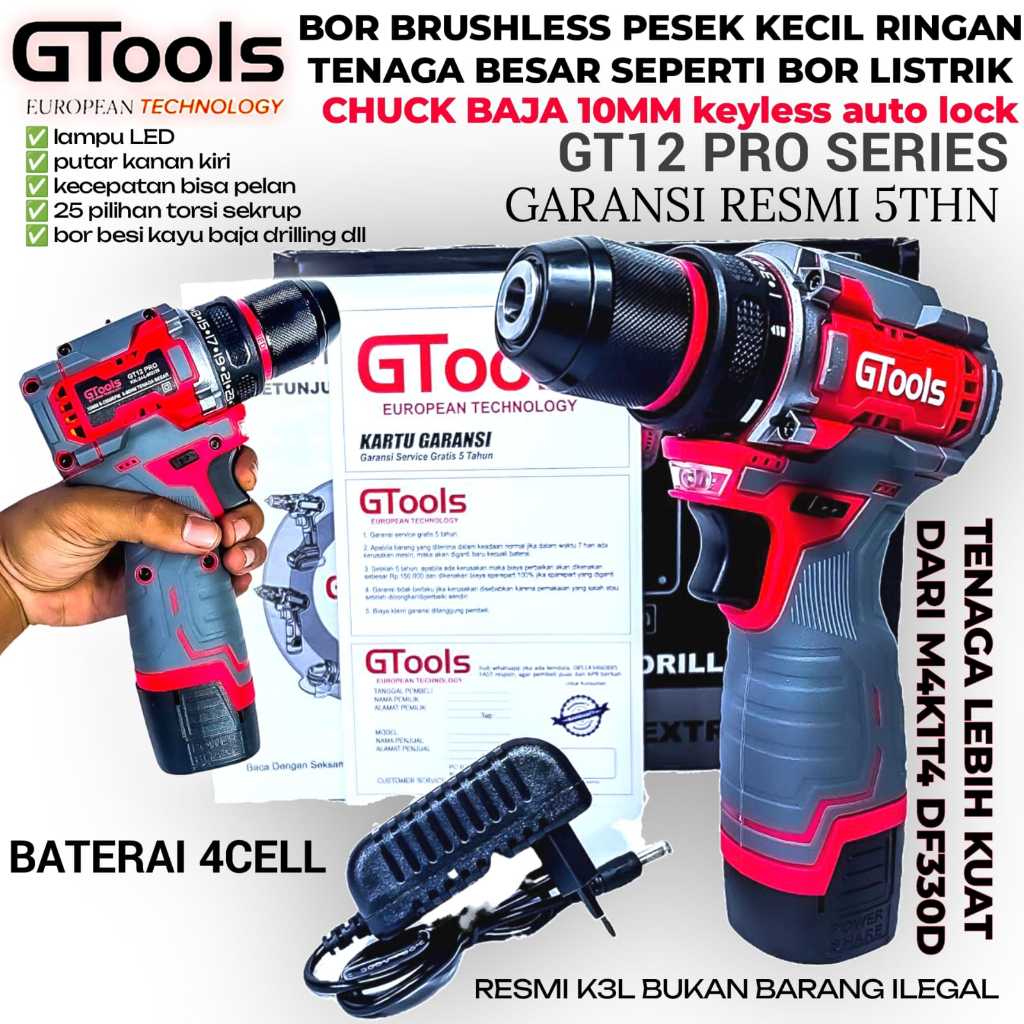 GTools GT12 Pro Brushless Drill 10mm Keyless