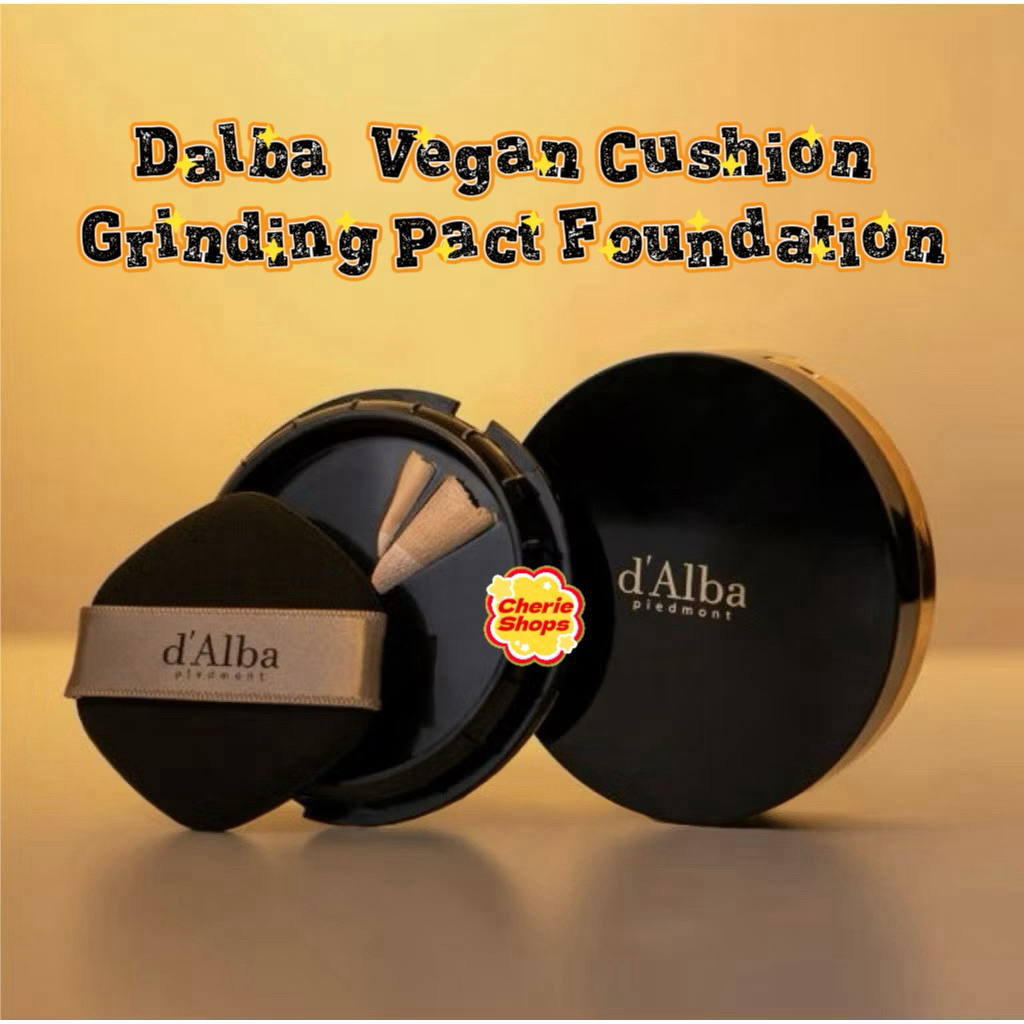 D'ALBA Vegan Skin Fit Grinding Serum Cover Pact Foundation 20gr Made in Korea