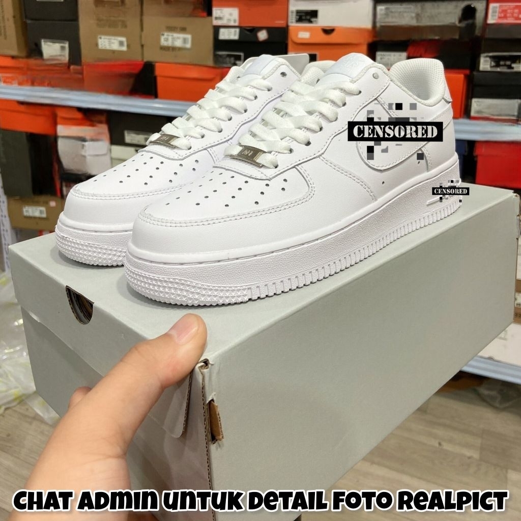 Sepatu Formal Putih UNISEX NK Ar F0®©e 1 Low Triple White 315122-111 100% Barang Baru By Sneakers Ki