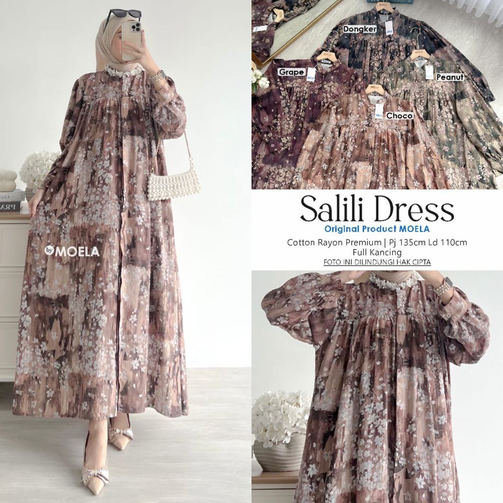 BAJU GAMIS MUSLIMAH LIMNA DRESS ORI BY MOELA