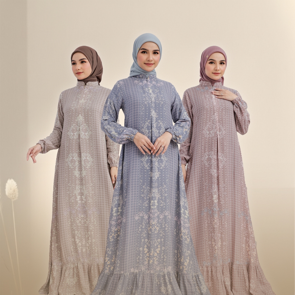 Daffi Hijab - Monica Dress Series - Gamis Dress Rayon Fluffy Terbaru