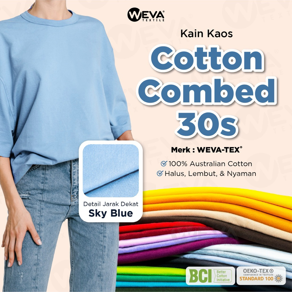 Bahan Kain Kiloan Cotton Combed 30s Bahan Kaos Distro