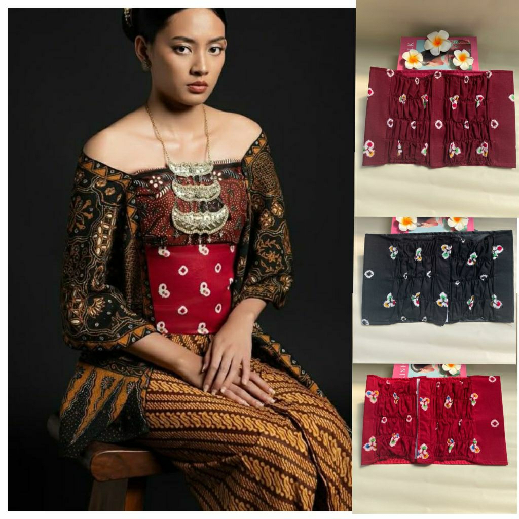 Angkin Jumputan Instan Model Karet / Kemben Instan / Aksesories Kebaya / Stagen instan Batik Jumputa