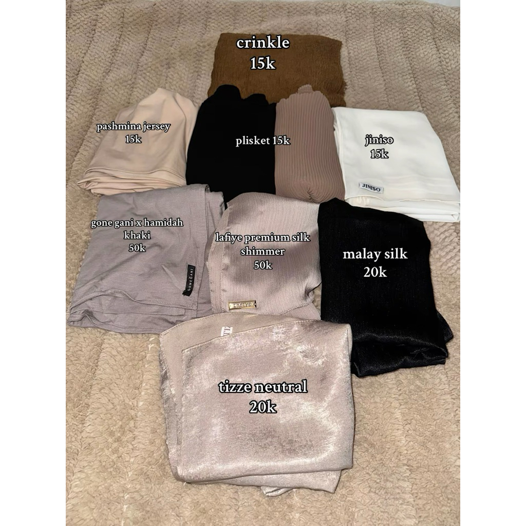 PRELOVED SEGI EMPAT DAN PASHMINA MLEYOT LAFIYE