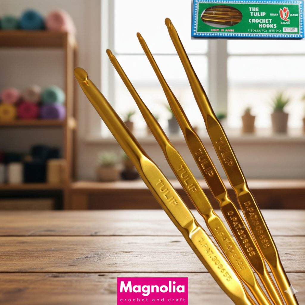 Hakpen tulip double pointed / hakpen aluminium/ Japan original / jarum rajut / alat merajut crochet