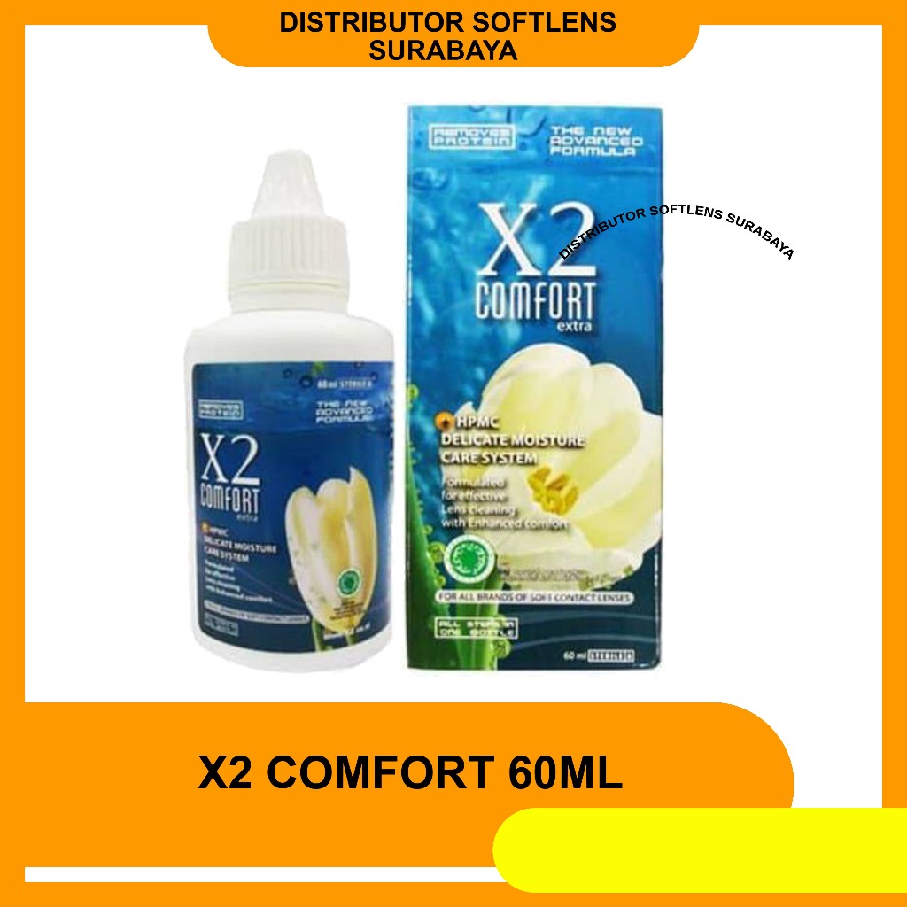 X2 Comfort 60ml Cairan Softlens / Cairan Softlens X2 Comfort 60ml / Cair Softlens X2 Comfort 60ML / 