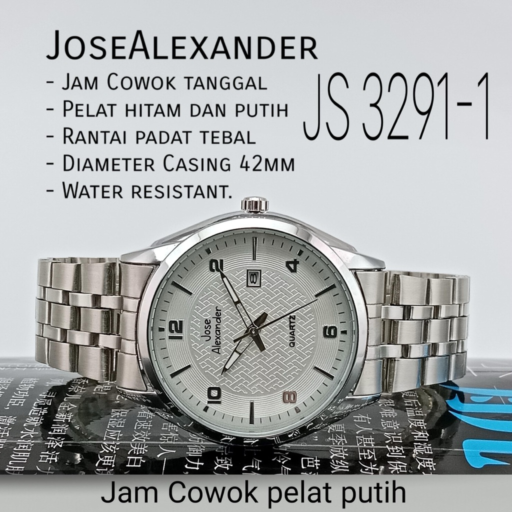 Jose Alexander Jam Tangan Couple/Pasangan Rantai Original Mesin Tanggal Aktif & 100% Anti Air