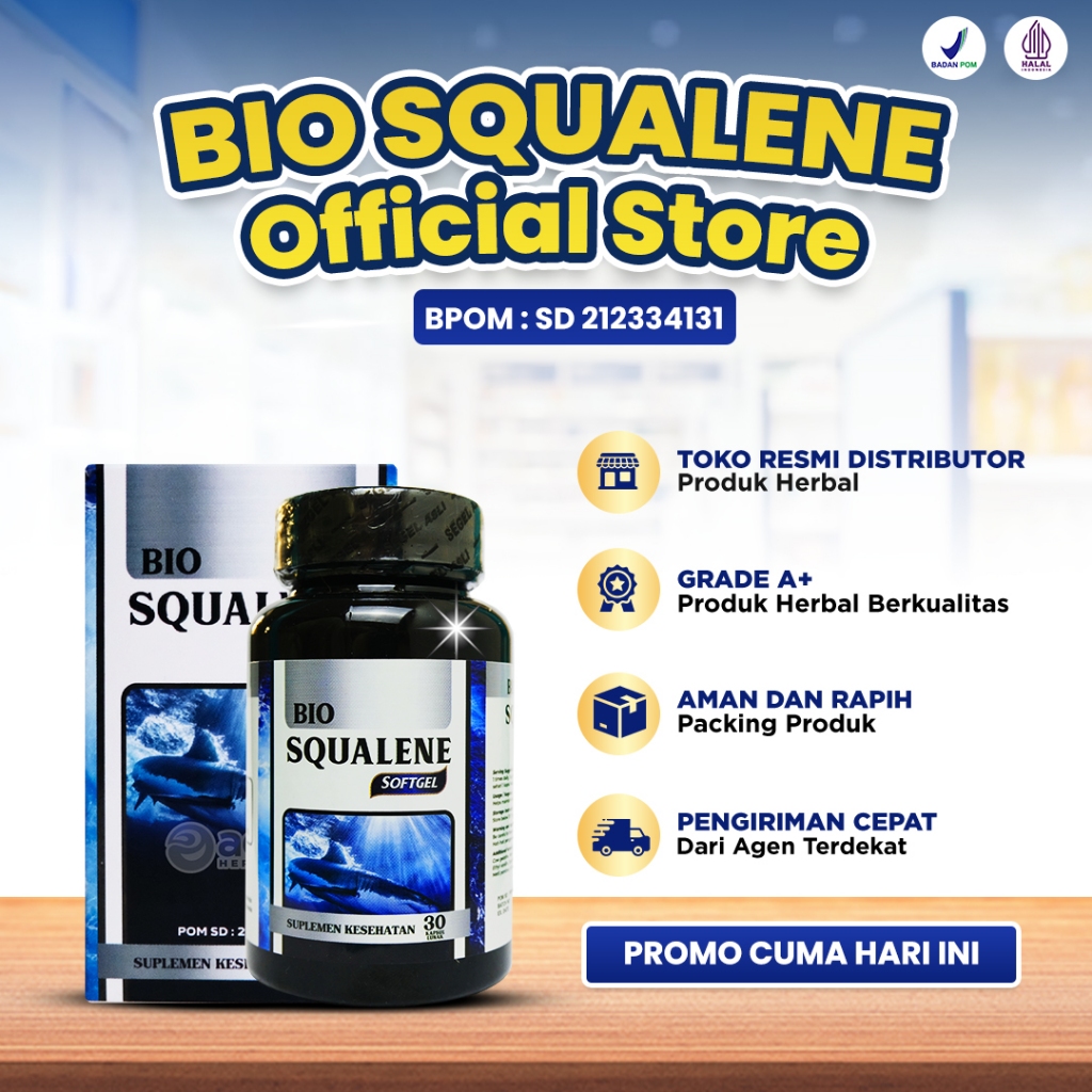 Bio Squalene Original Minyak Ikan Omega 3 6 9 Suplemen Kesehatan Untuk Anak Dan Dewasa Bpom Halal Mu