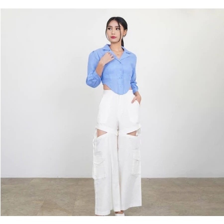 Atasan Kemeja Puff Chia Kemeja Blouse Top Wanita -01 Kemeja wanita blouse top