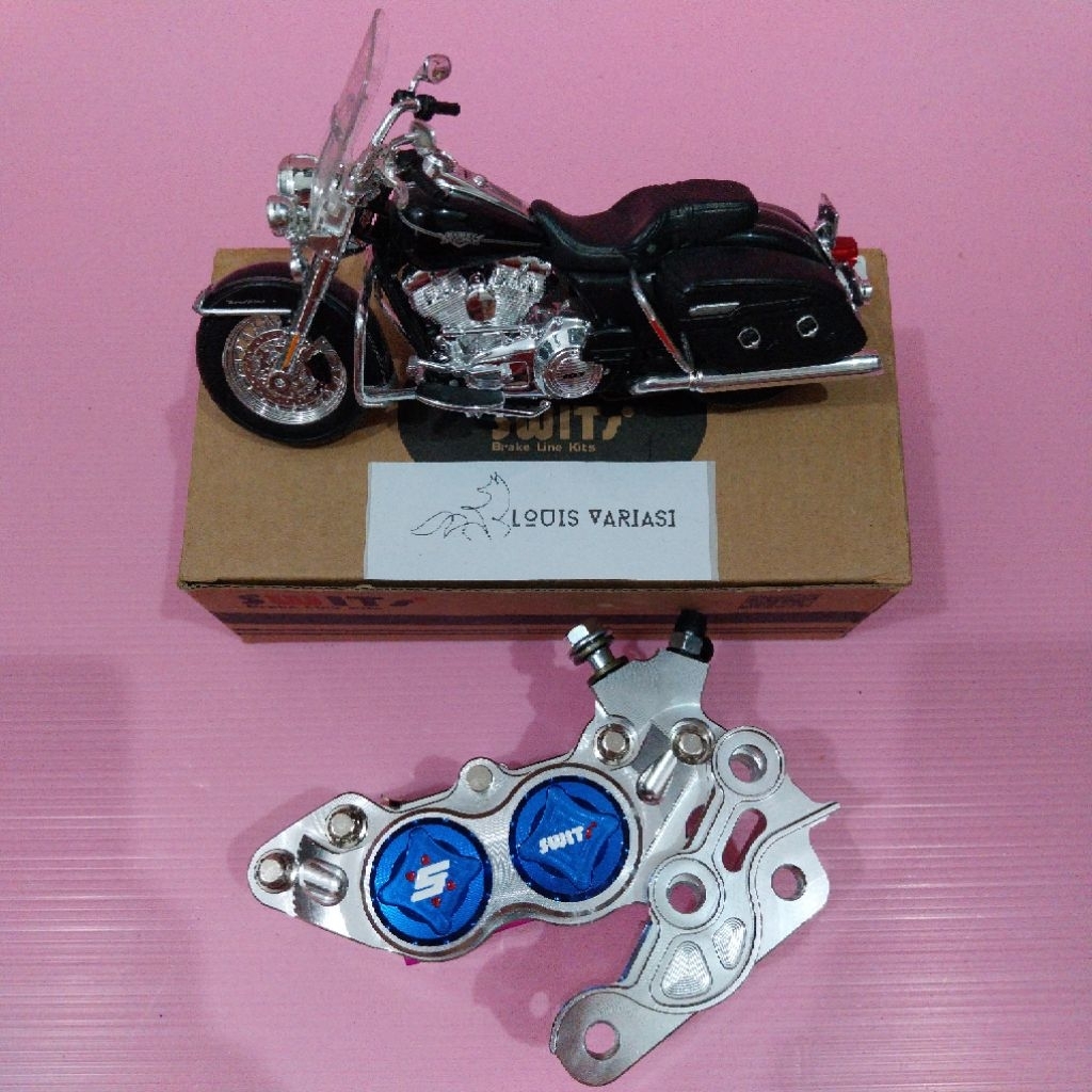 kaliper + breket rx king new kaliper big pot swits cnc + breket cnc untuk piringan 300mm