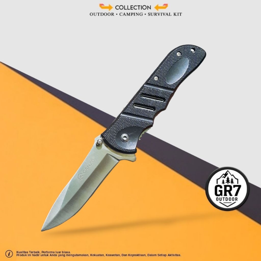 Pisau Survival Lipat Ganzo Stainless 440 Outdoor EDC / Pisau Tactical / Survival Kit
