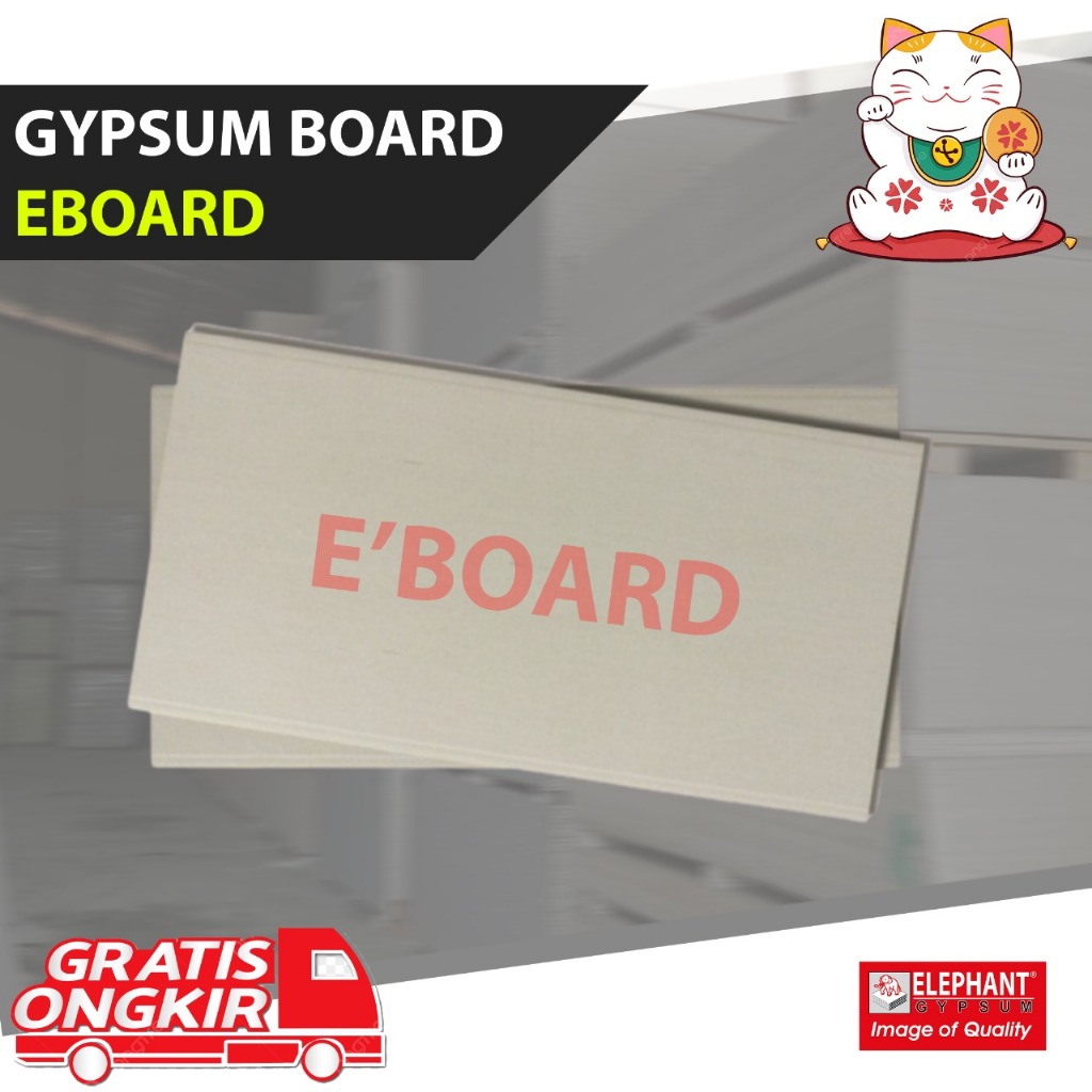 Papan Gypsum Eboard 9mm 1200x2400 | Gipsum Eboard Tebal 9mm | Gypsum Eboard 9mm | Gypsum Elephant Eb