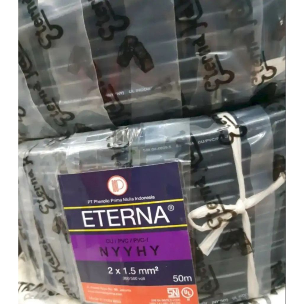 ETERNA Kabel 2x1,5 NYYHY Serabut Hitam
