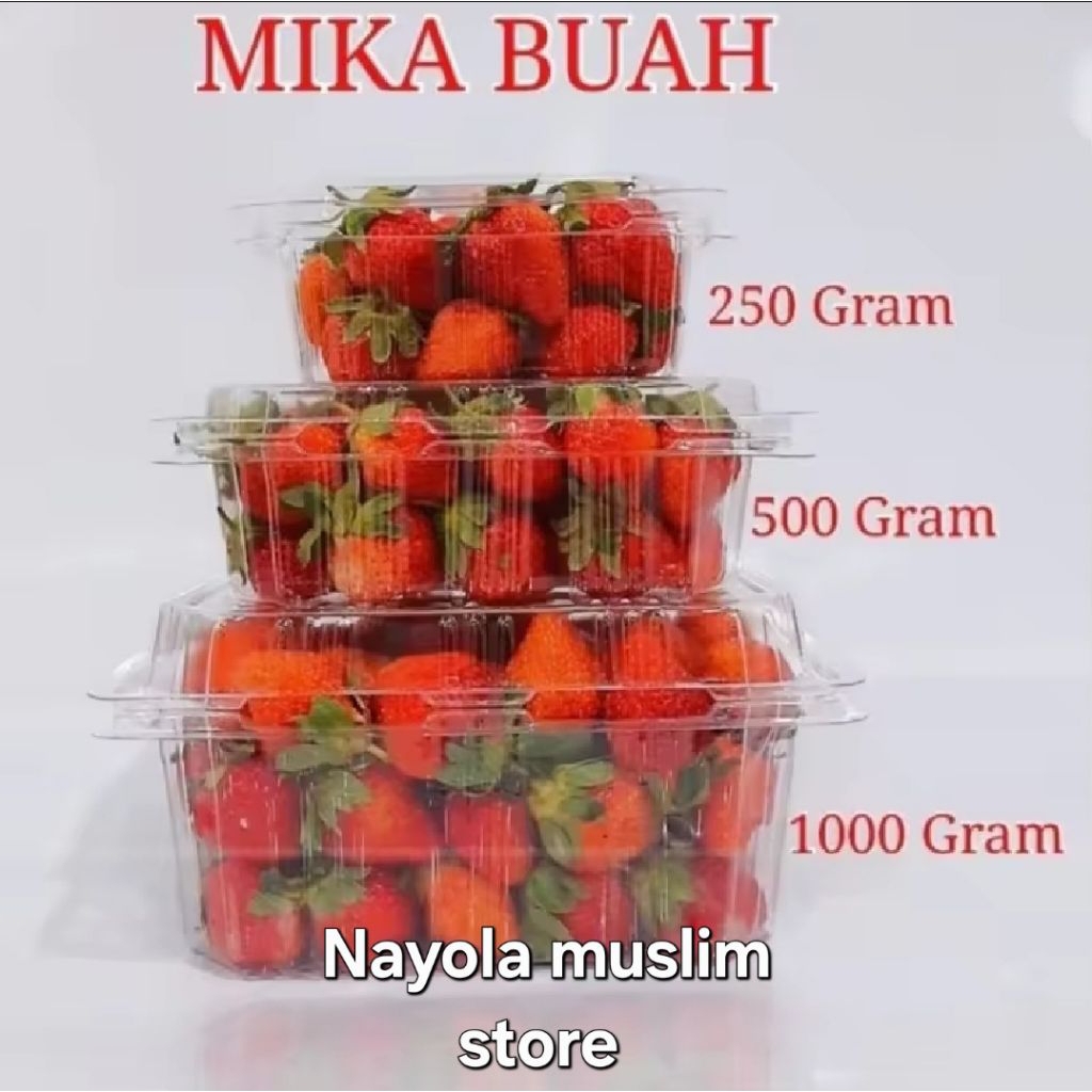 Mika Strawbery/mika buah/mika tomat ukuran 250gr.500gr