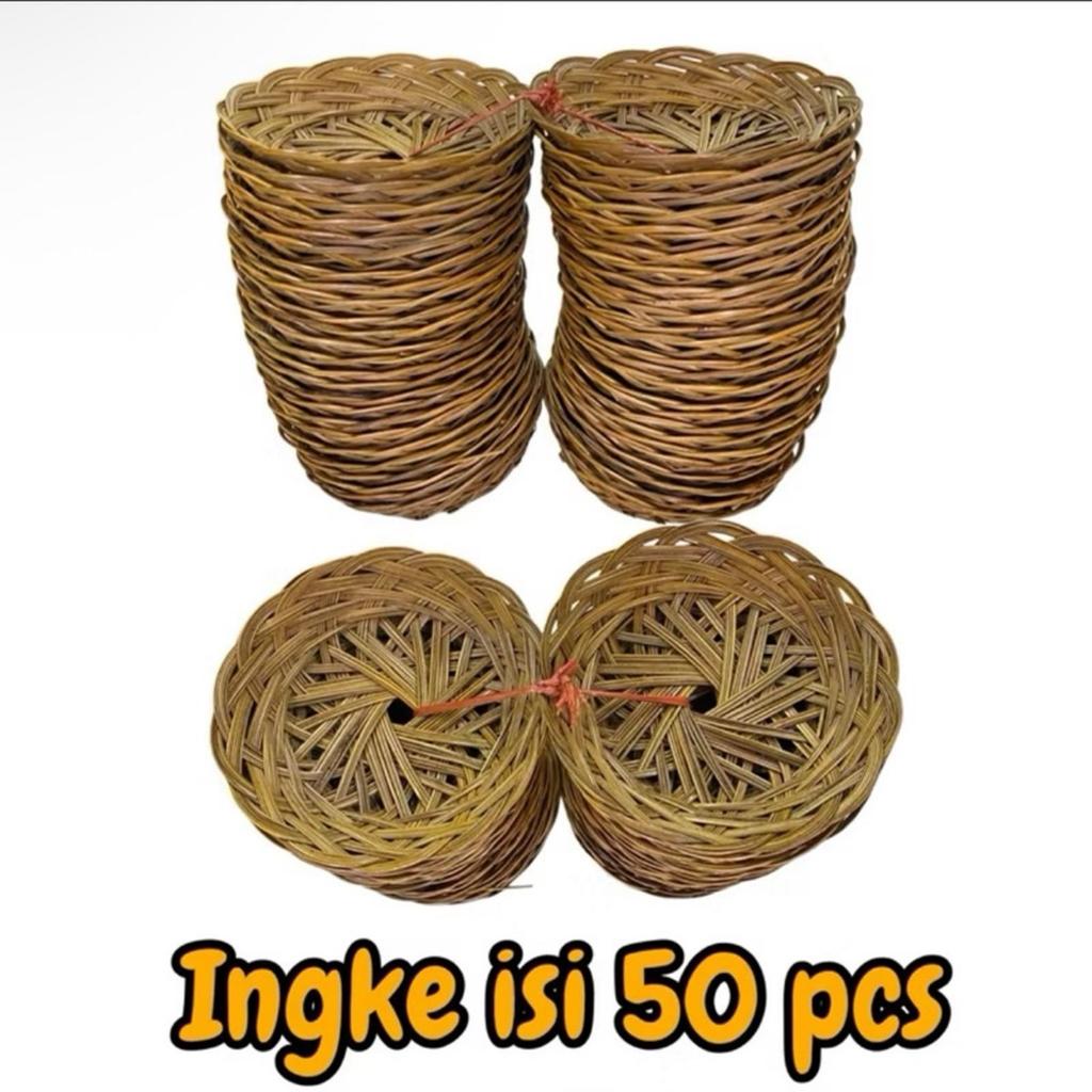 Ingke Bali 20 cm isi 50 pcs Harga Grosirr termurahh - Piring Lidi - Tempat makan bali - wadah makan 