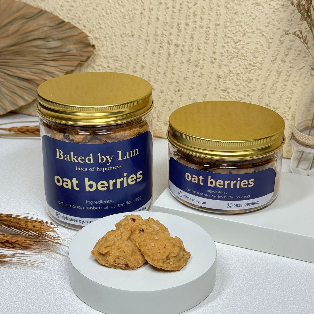 Oatmeal Berries Cookies - Kue Kering Havermut Berries -Premium -Homemade -Jar 300ml & 600ml - By Lun