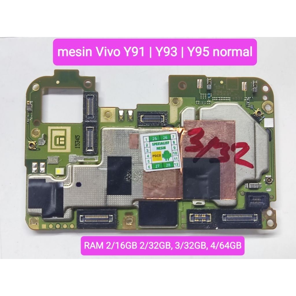 Mesin Vivo Y91/Y93/Y95 Normal original copotan Segel & bergaransi