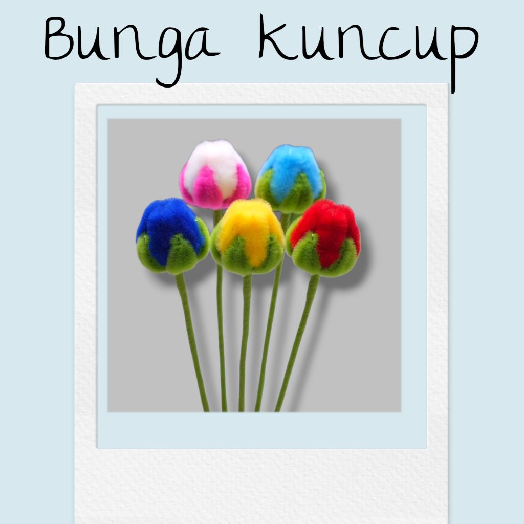 Bunga kuncup kawat bulu premium