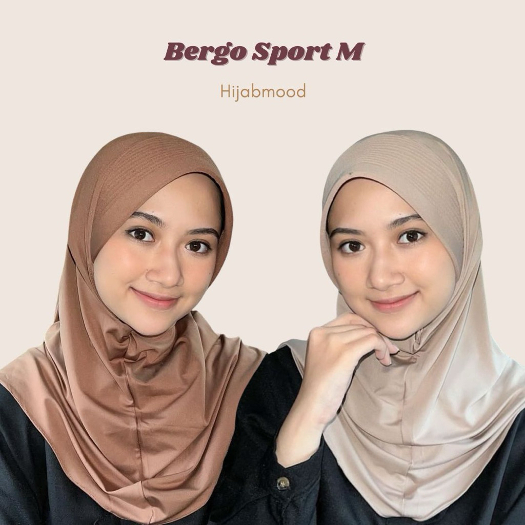 Bergo Sport Ukuran M / Bergo Ped Tebal / Bergo Sporty / Hijab Instan