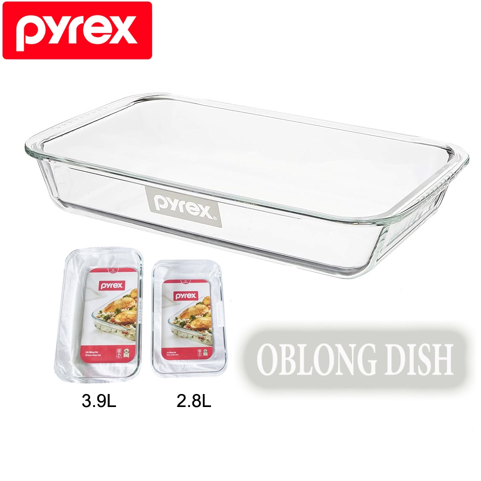 Pyrex Oblong Dish Wadah Kaca Loyang Saji Tahan Panas ORI