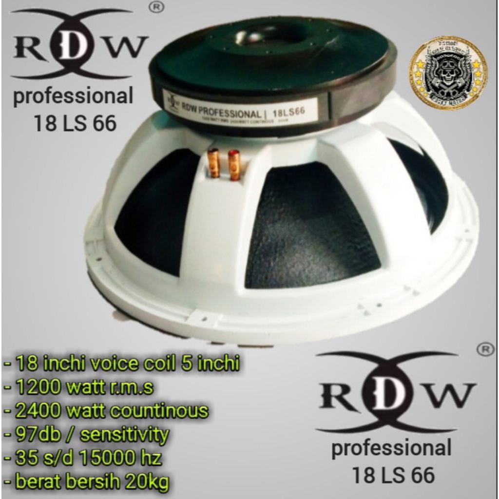 komponen spiker rdw 18 ls 66 rdw baca deskripsi 18ls66 18ls66 speaker 18" inch in speker