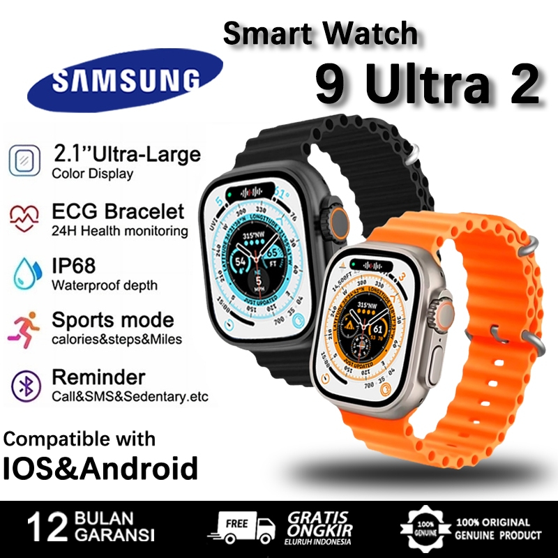 Samsung-smartWatch 9 ultra tangan Pria Wanita Full Touch Screen Bluetooth Call Waterproof Smartwatch