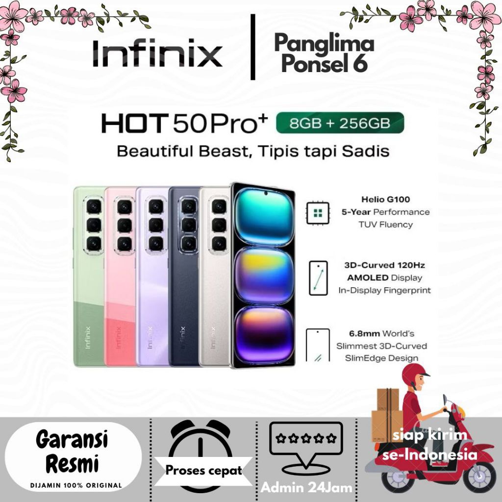 Infinix Hot 60 Pro Plus + 8/128GB 8/256GB Curved AMOLED 144Hz HP Infinix Terbaru 2025 Garansi Resmi