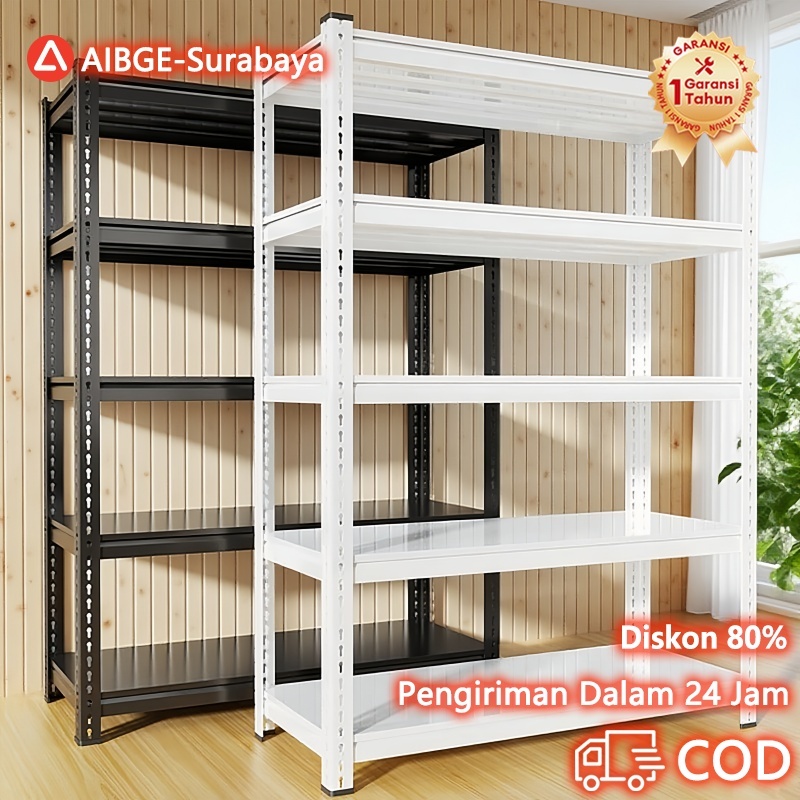 [Surabaya Express]Rak Besi Siku 5 Susun Rak Gudang Rak Dapur Rak Supermarket Rak Besi Serbaguna Rak 