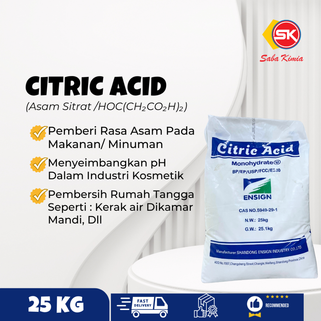 Citric Acid | Citrun Acid | Pembersih Serbaguna 25 KG