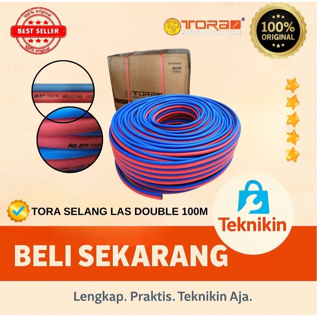 TORA Selang Las Double Twin 100 Meter Welding Hose Blender Las Potong Karbit OXY LPG 100M