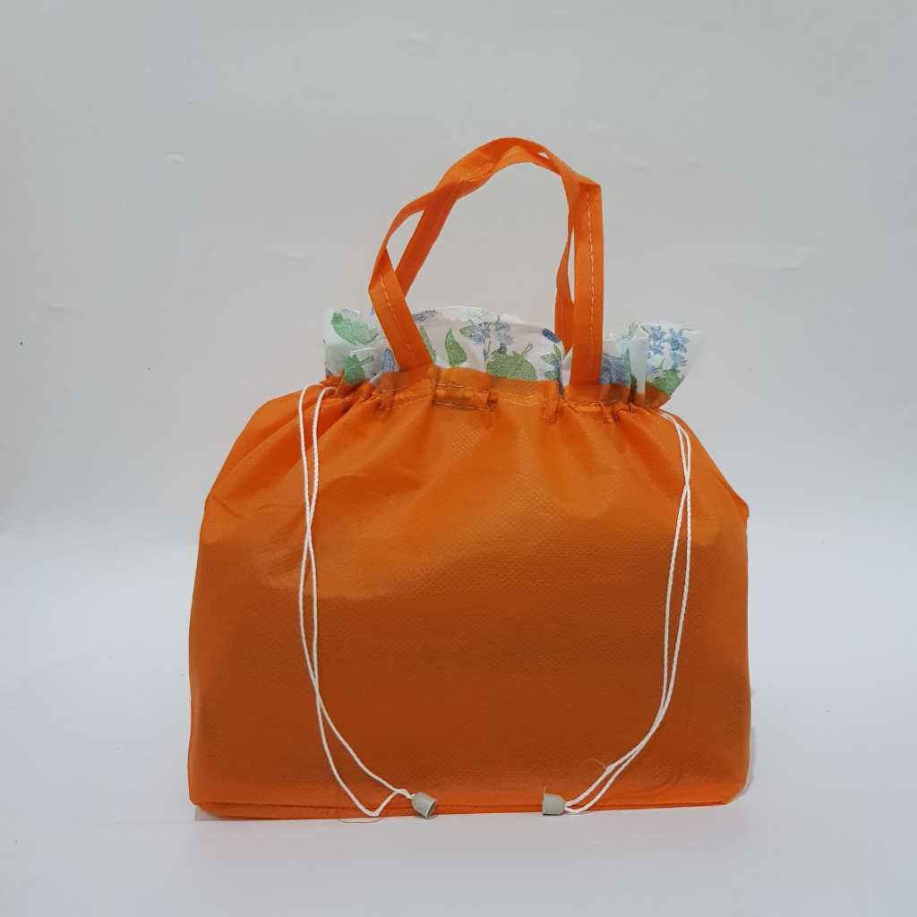 TAS Spunbond model serut hajatan 18x18x18 cm kecil imut 45gsm Warna Cerah Cocok Souvenir Hampers