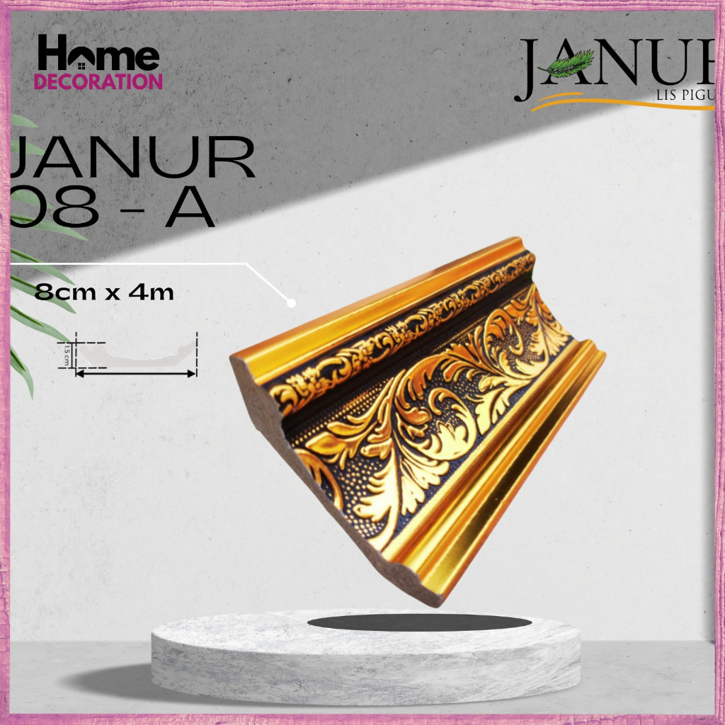 Lis Plafon PVC Modern – Lis Siku PVC Plafon Minimalis, Unik, dan Mudah Dipasang | Ukuran 2m x 8cm / 