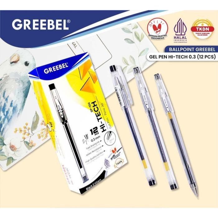 

GREEBEL - BALLPOIN / PENA GEL / PULPEN / PENA HI-TECH GP-506 GEL 0.3 BLACK