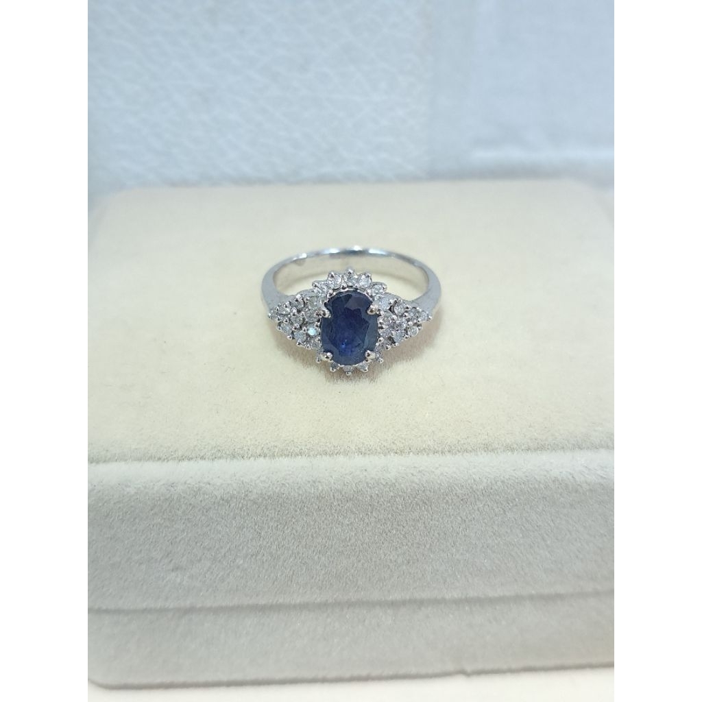 cincin berlian eropa blue safir fashion (nj148)