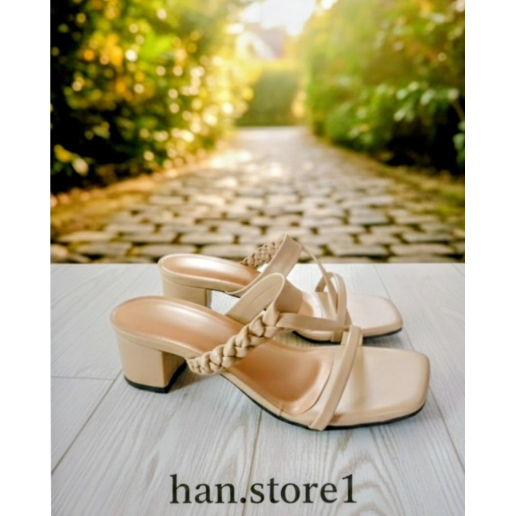 SANDAL Heels,Hak,Tahu,Mules,Nafisa,Elegan,