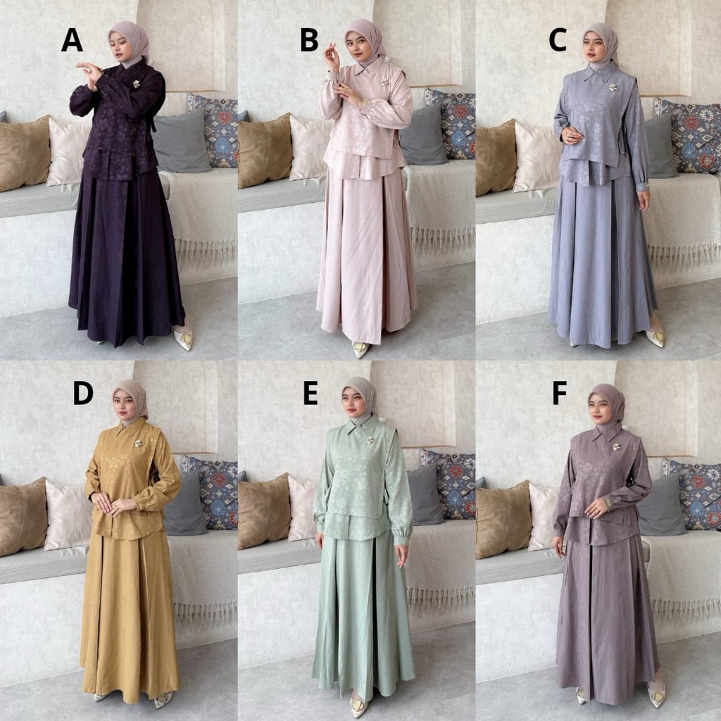 ZARA Set 3in1 (Rok + Top + Vest) By Yastrib Altin