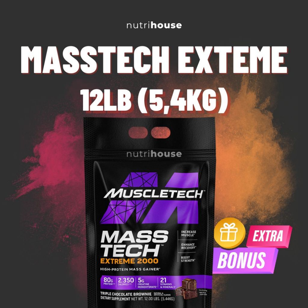 Muscletech Masstech Extreme 2000 12lbs 12lb Mass Gainer Mass Tech Nutrihouse Muscletech Medan