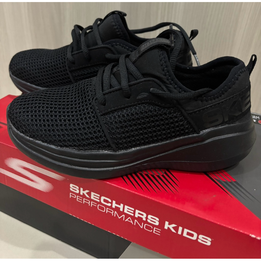 (preloved) Skechers kids 97876L/BBK Go Run Fast - Welzo - BLACK || sepatu anak sekolah cowo laki hit